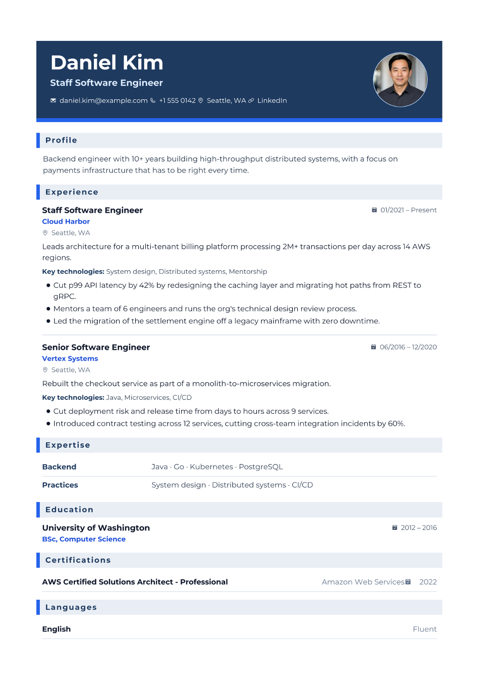 Electrical Engineer resume example preview